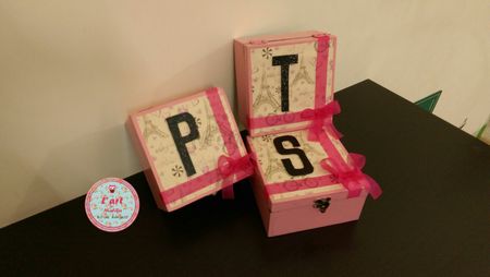 Pink and yellow will you be my bridesmaid boxes with monograms