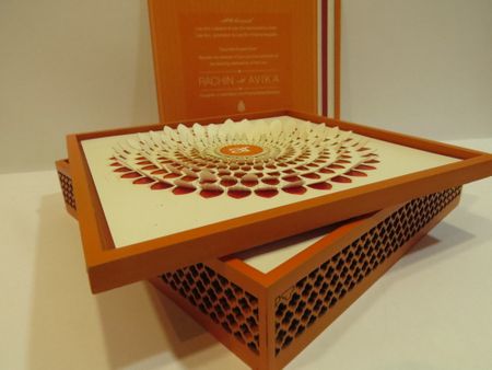 cream and brown box with laser cut