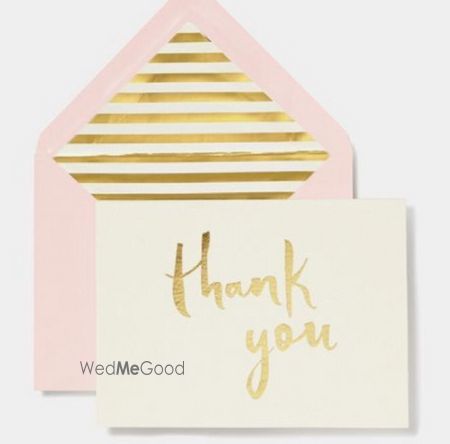 Photo of Thank you card with gold lettering