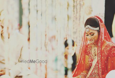 Beautiful bride in red