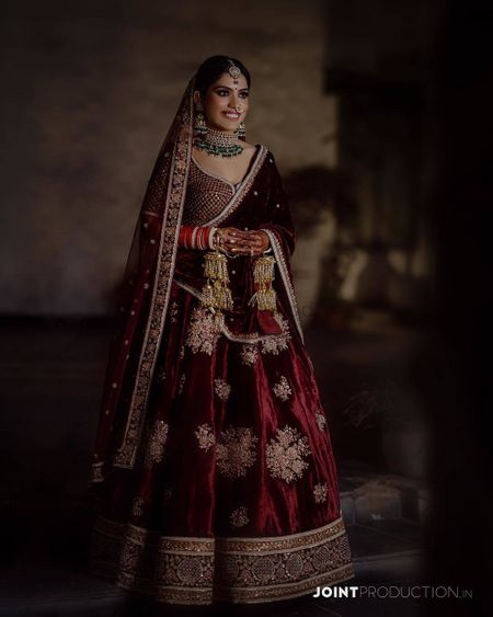 Photo of Maroon  bridal lehenga!