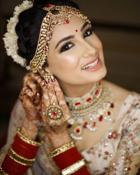 Photo of Bride getting ready shot with subtle makeup