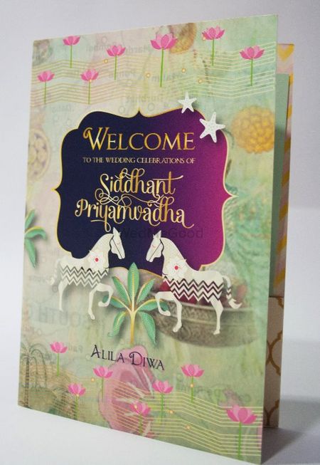 Photo of Invites with lotus motif and horses