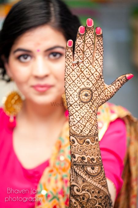 Bridal Mehendi with Jali Design