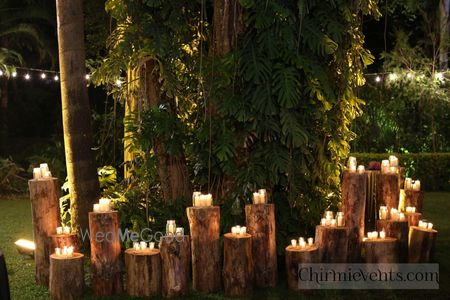 Wooden and candle lit night decor