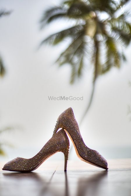 Photo of Beautiful glittery gold heels