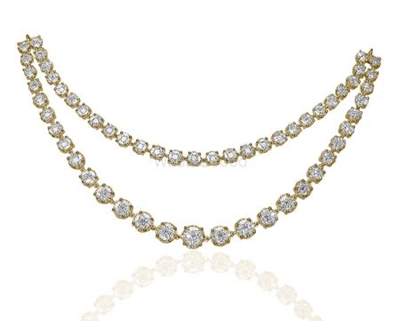 Photo of diamond two string solitaire necklace