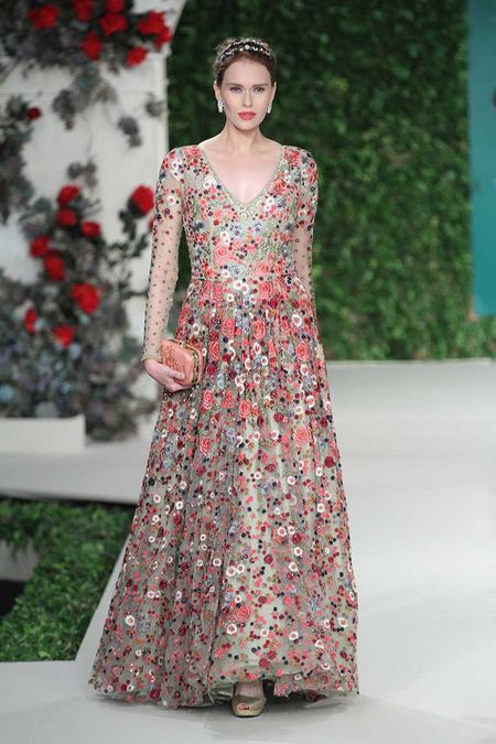 Photo of Floral embroidered gown by varun Bahl