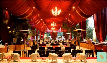 outdoor wedding decor theme in red
