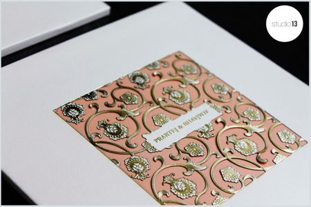 Photo of Peach and White Invites with Laser Cut Floral Design