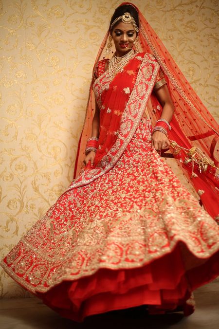 Red bridal lehenga in Chandni Chowk