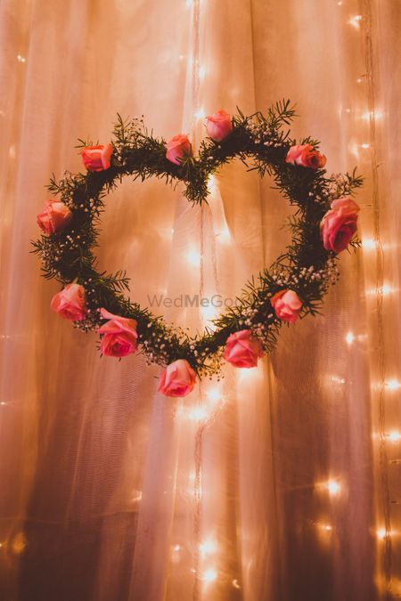 Heart shaped wreath with roses