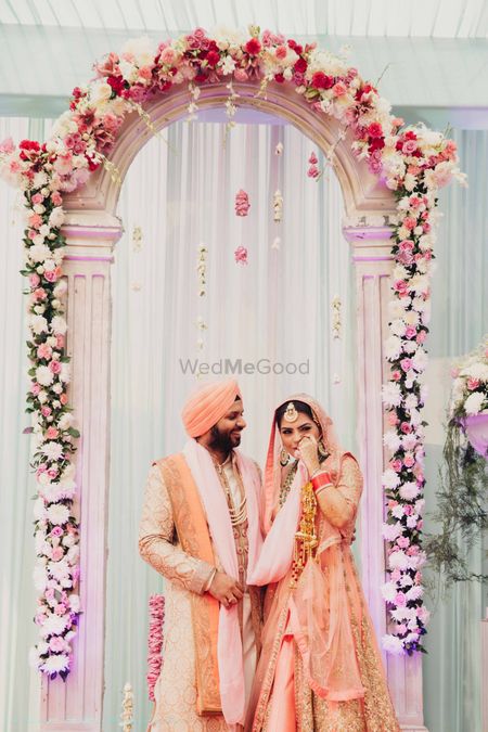 Fairytale wedding stage decor with couple