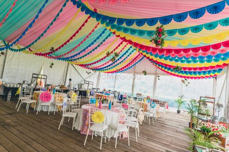 Multicolour tent for day wedding