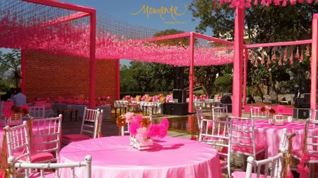 Photo of Pink theme wedding decor