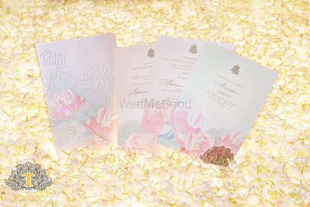 Pastel floral wedding card