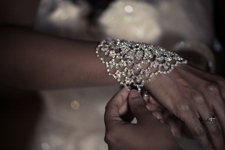 Studded lace glove for hand christian bride