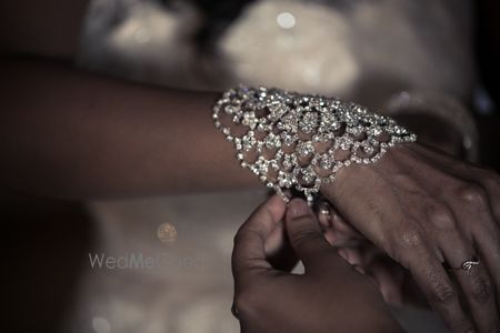 Studded lace glove for hand christian bride