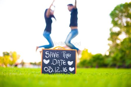 Photo of Save the date couple portrait