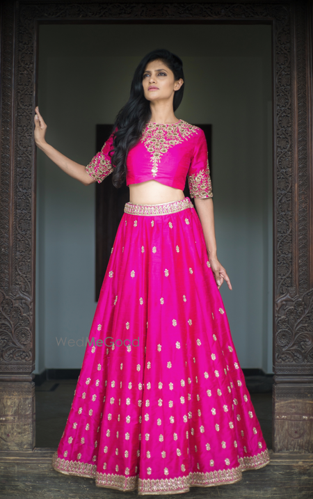 Photo of Fuschia pink bridal lehenga