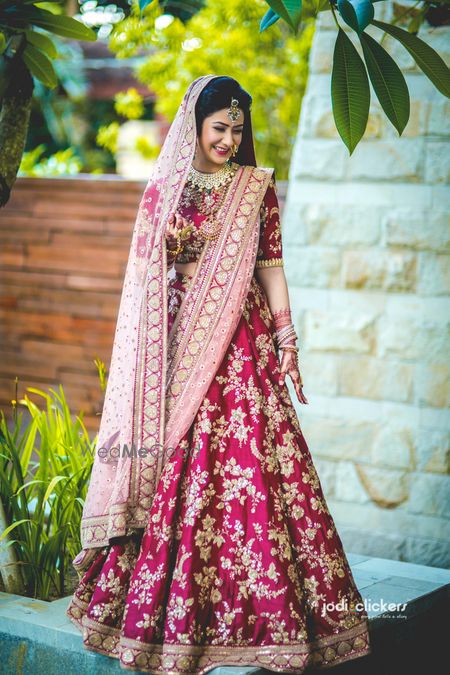 Pomegranate pink bridal lehenga