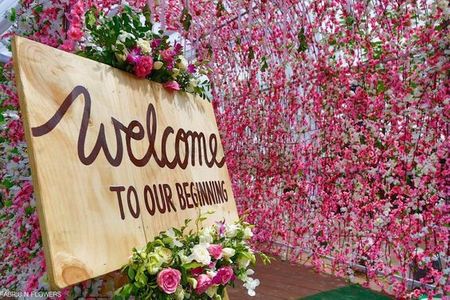 Rustic welcome wooden board for entrance decor