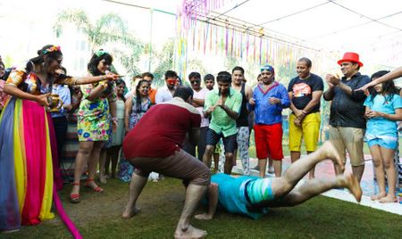 Photo of Guests playing kabaddi on mehendi
