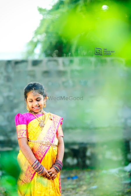 Bhavya & Kiranmayi Half Saree Ceremony - The PhotoKey Studio Pictures |  Wedding Photographers in Vijayawada - WedMeGood
