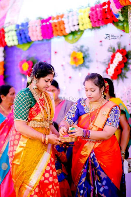 Bhavya & Kiranmayi Half Saree Ceremony - The PhotoKey Studio Pictures |  Wedding Photographers in Vijayawada - WedMeGood