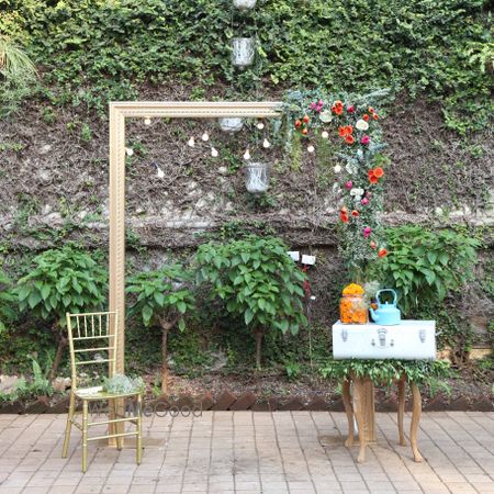 Rustic engagement brunch decor