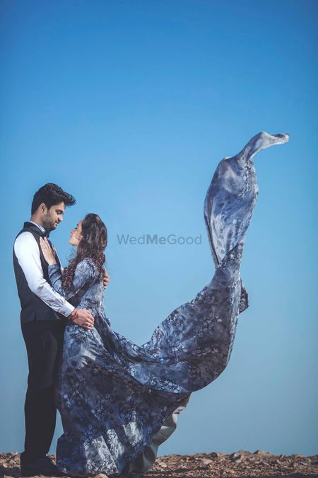 Glam pre wedding shoot with flying dupatta