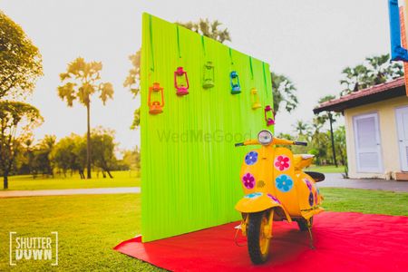 colorful scooter photobooth