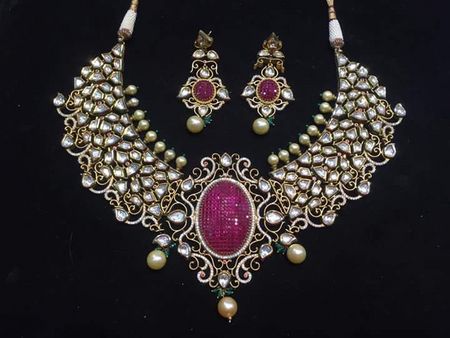 kundan and diamond bridal necklace
