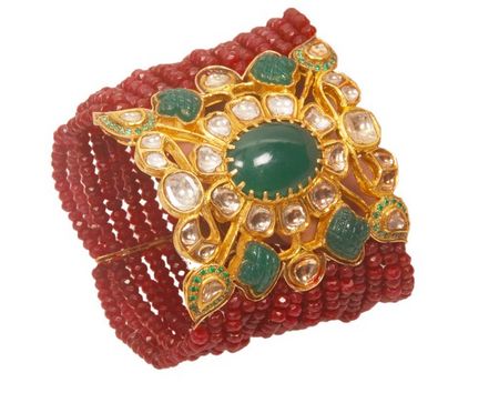 rubies and emerald string braceler