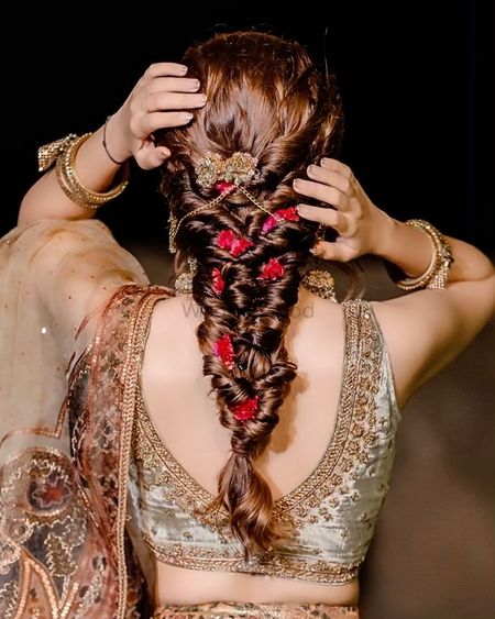 Pretty floral braided hairstyle