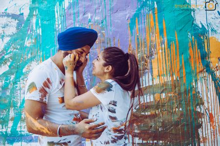 Photo of Pre wedding shoot with painting theme