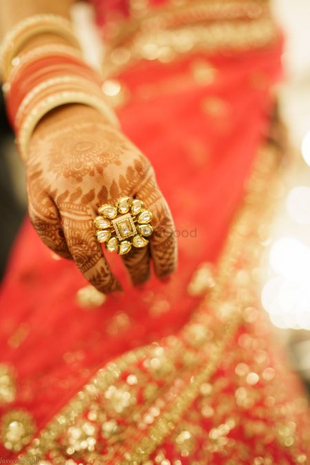 Photo of Bridal cocktail ring with kundan work