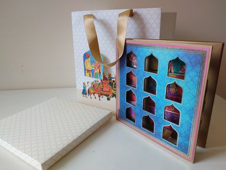 Fort wedding unique keepsake card in blue with cutout windows