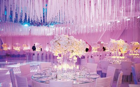 Photo of White theme reception decor