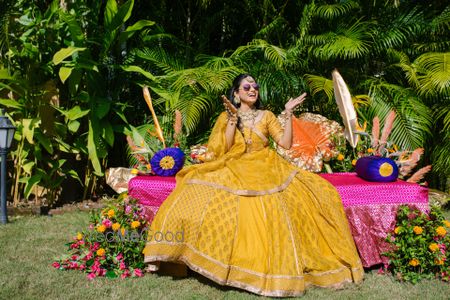 mustard yellow lehenga for mehendi or haldi 