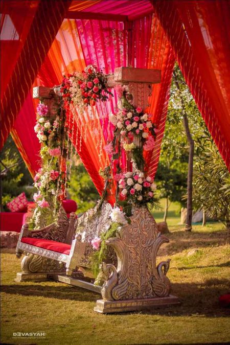 Beautiful floral swing for Mehendi