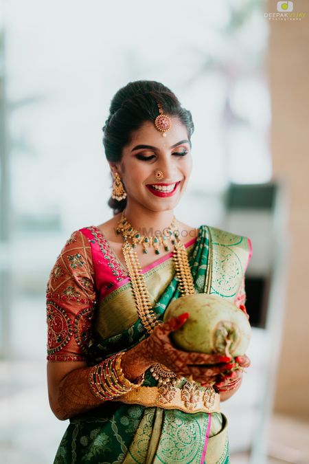 Photo of Modern South Indian wedding couple