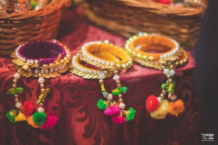 Pompom jewellery bangles with ghungroo