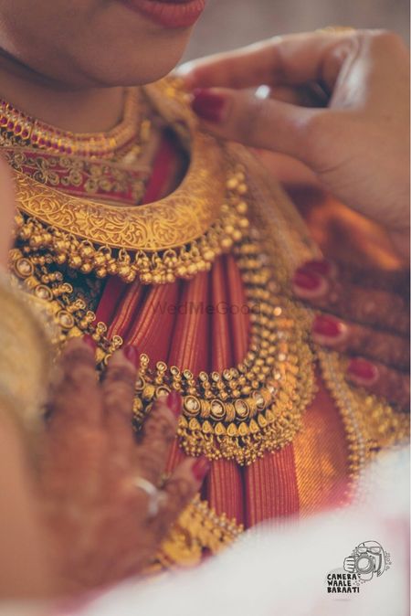South Indian bridal necklace with ghungroos