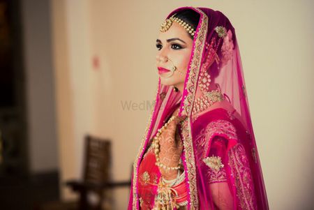 Photo of Pink Bridal Portrait Shot