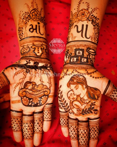 Baby shower | Baby mehndi design, Unique mehndi designs, Latest bridal  mehndi designs