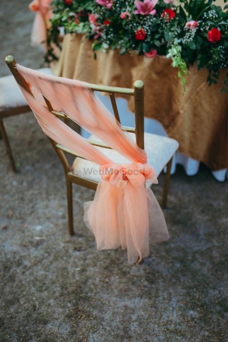 Chair decor tieback idea in peach 