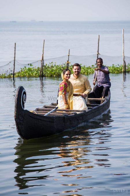Couple entry idea for backwater Kerala wedding