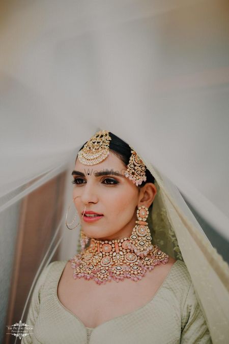 Bridal jewellery veil shot