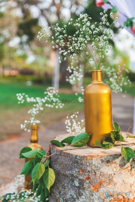 Flowers in brass vases